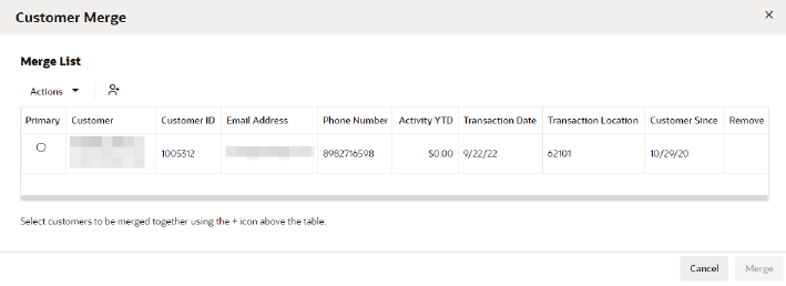 This figure shows the Customer Merge