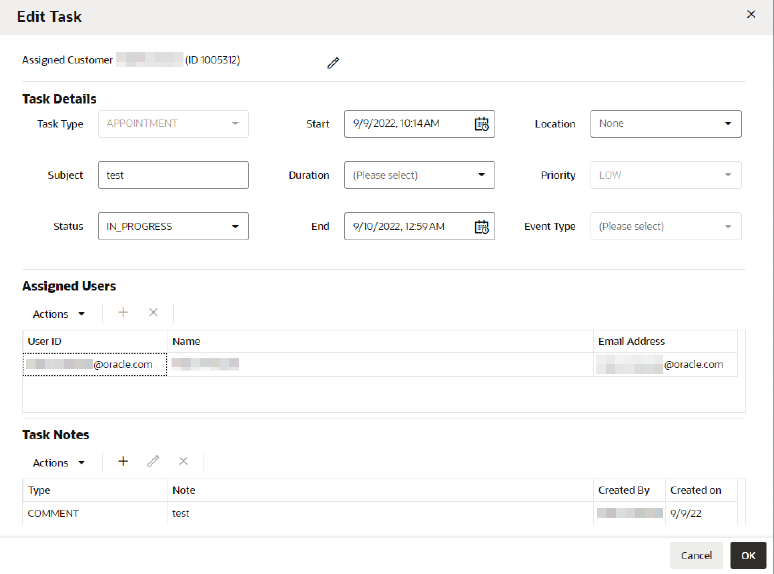 This figure shows the Edit Task