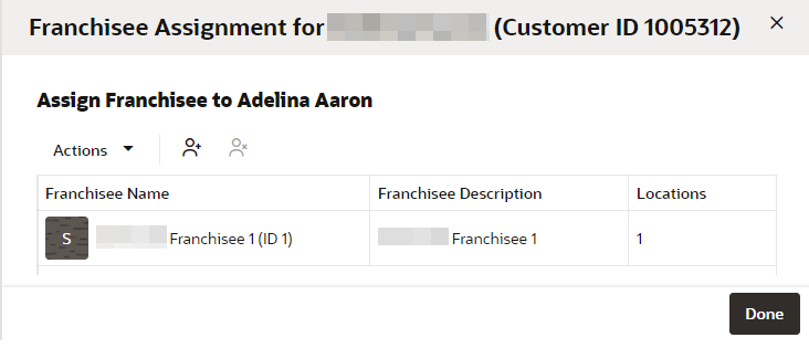 This figure shows the Franchisee Assignment