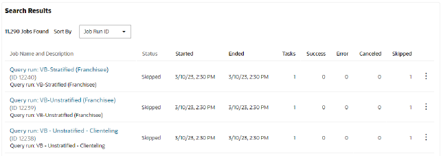 Advanced Search Results - Process Queue