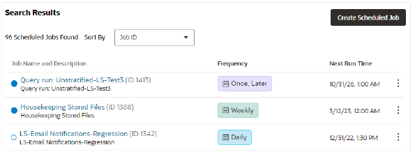 Advanced Search Results - Scheduled Jobs