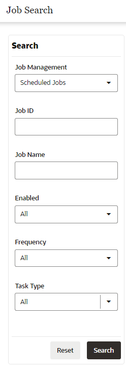 Job Advanced Search - Scheduled Jobs