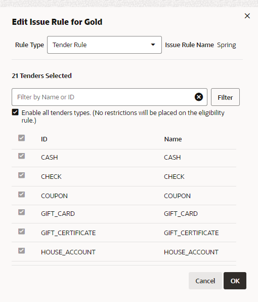 Tender Rule