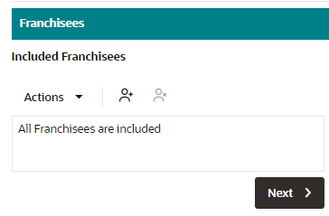 This figoure shows the Franchisee Tab