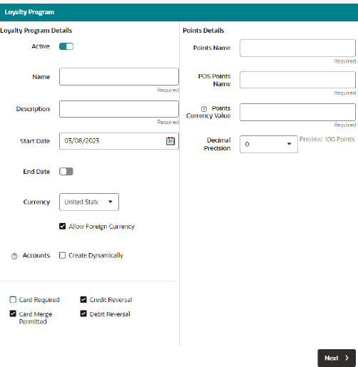 Loyalty Program Tab