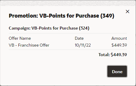 This figure shows the Promotion Event Details