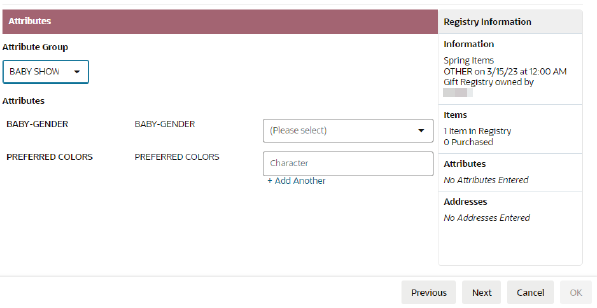 This figure shows the Attributes List