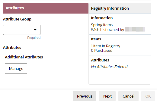 Attributes for Wish List