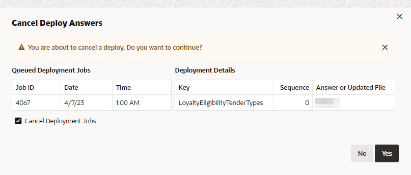 Cancel Deploy Answers