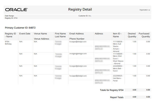 This figure shows the Registry Report This figure shows the Registry Report