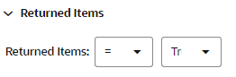 This figure shows the Returned Item.