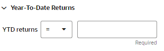 This figure shows the Year to Date Returns