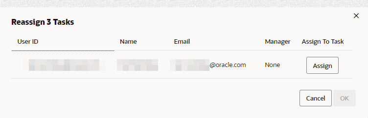 This figure shows the Reassign Task Window