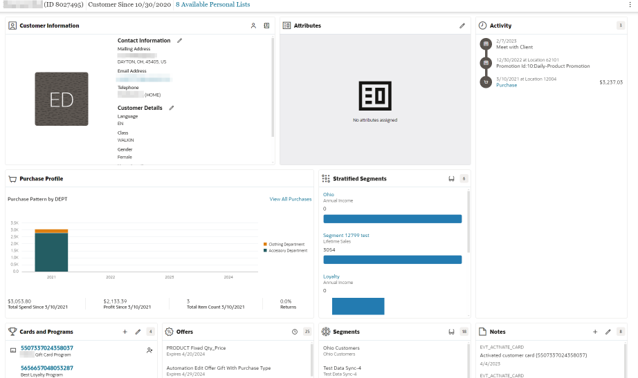 This figure shows the Customer Dashboard