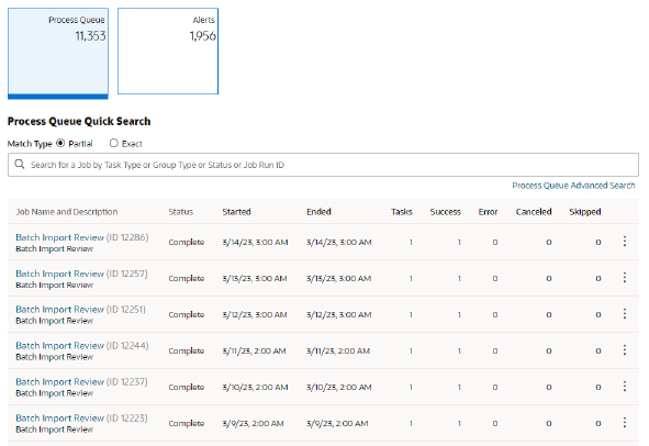 View Job in Process Queue