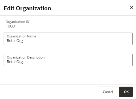This figure shows the Edit Organization drawer.