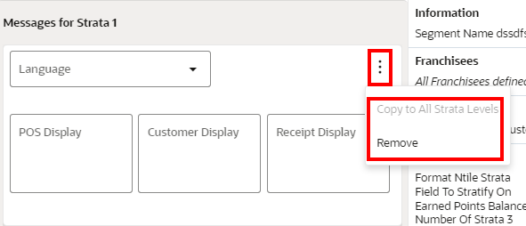 Messages For Strata Actions Menu Options