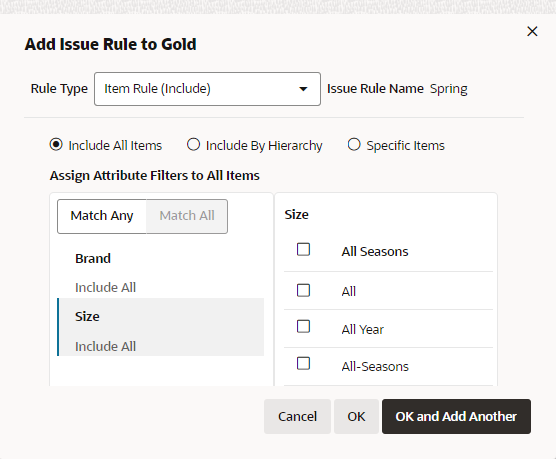 Item Rule (Include) - Include All Items