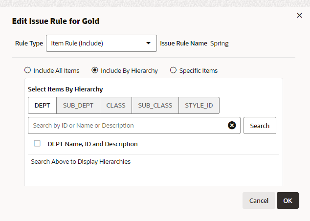 tem Rule (Include) - Include By Hierarchy