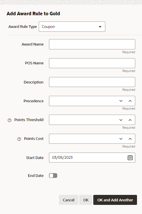 Award Rule Type - Coupon