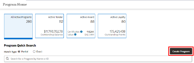 This figure shows the Program Home