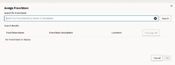 This figure shows the Assign Franchisee