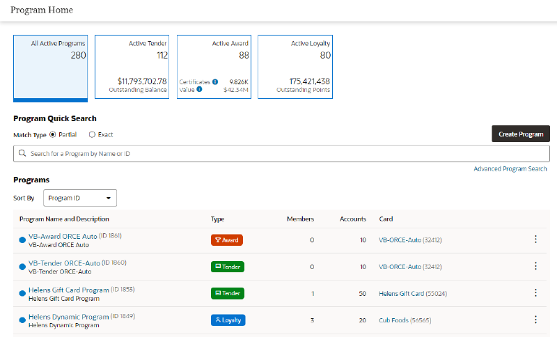 Program Home - All Active Programs Metric Tile