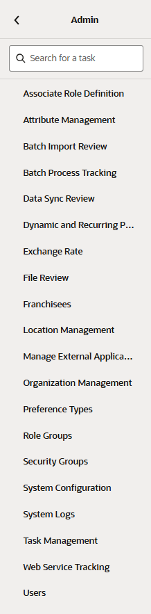 Admin Task List Admin Task List