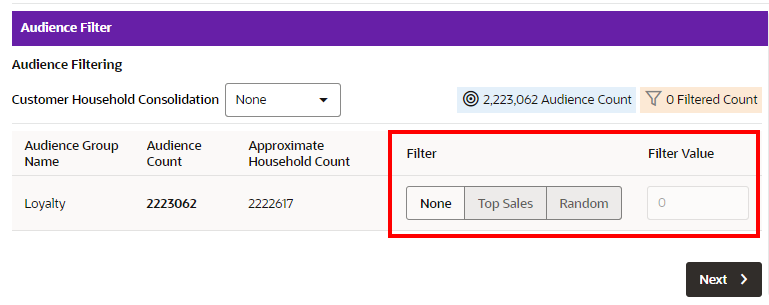 This figure shows the Select Desired Filtering