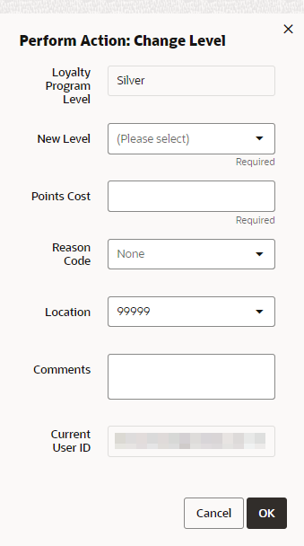 Perform Action: Change Level