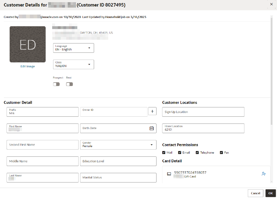 This figure shows the Customer Details This figure shows the Customer Details