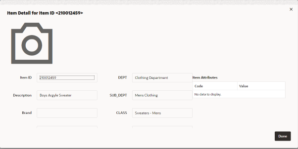 This figure shows the Item Detail This figure shows the Item Detail