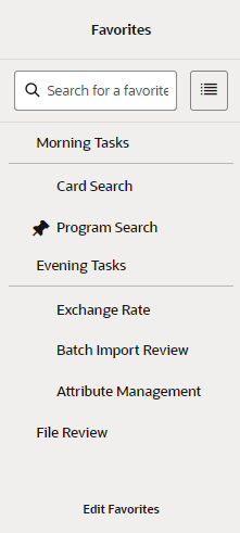 Nested Favorites - List View Nested Favorites - List View