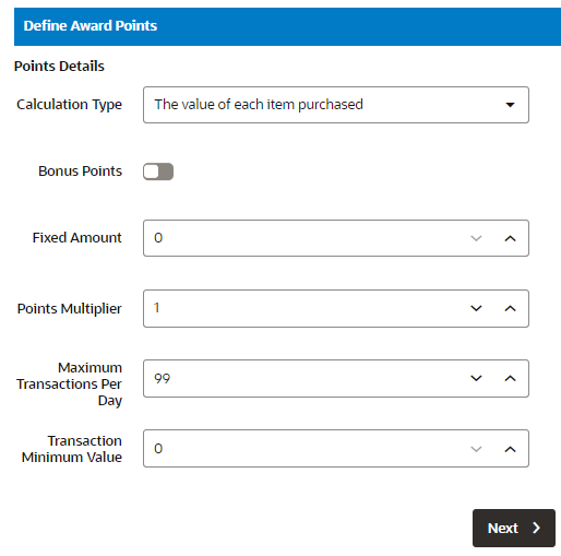 Award Points Tab - Buy X Get Points Award Points Tab - Buy X Get Points