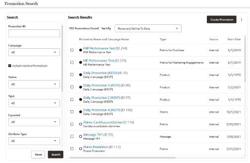 This figure shows the Promotion Search