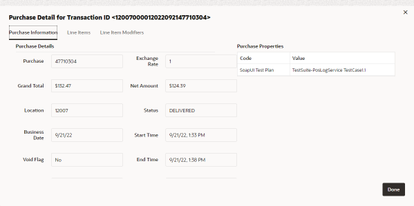 This figure shows the Purchase Detail - Purchase Information This figure shows the Purchase Detail - Purchase Information