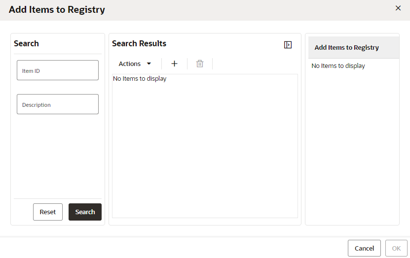 This figure shows the Add Items to Registry