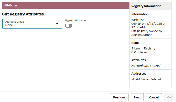 This figure shows the Registry Attributes