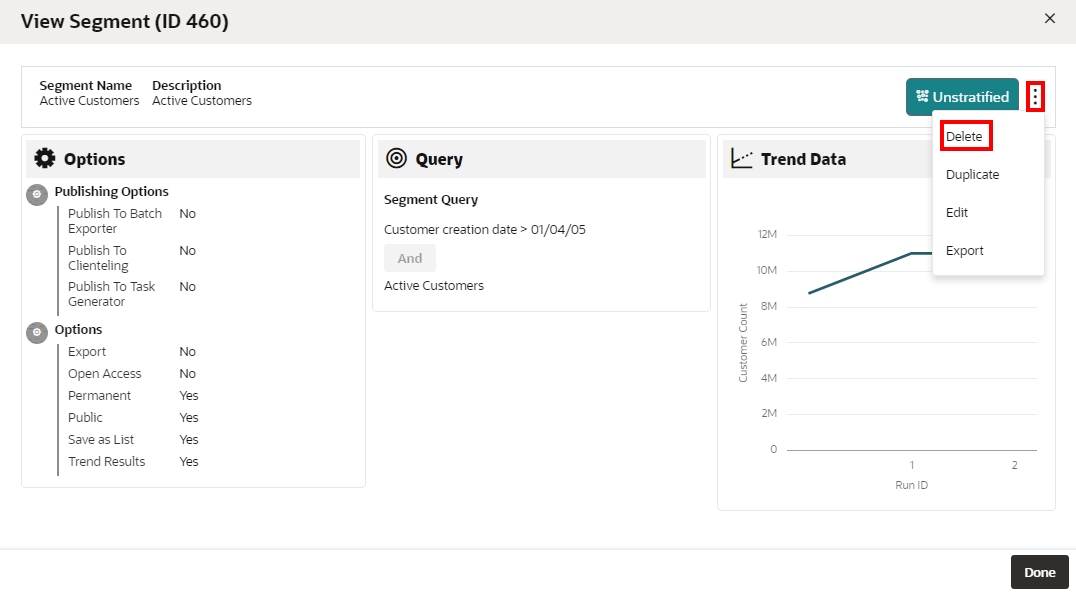 This figure shows the View Segment/Personal List - Delete.