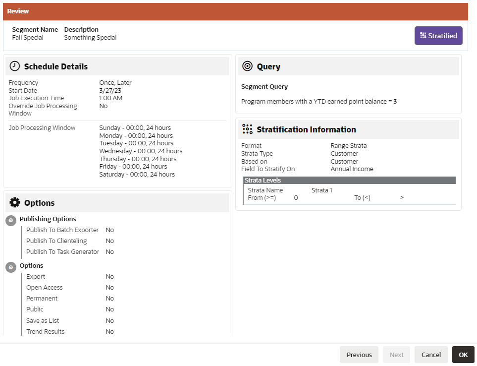 This figure shows the Stratified Review Tab