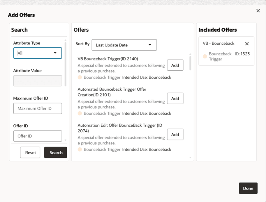 This figure shows the Add Offers