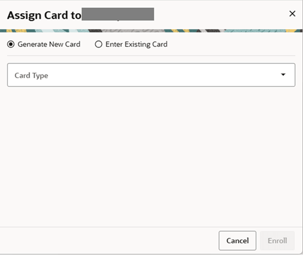 This figure shows the Assign Card to Customer