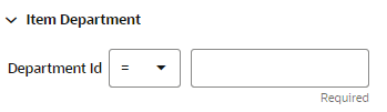 This figure shows the Item Department. This figure shows the Item Department.