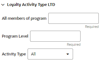 Loyalty Activity Type LTD Loyalty Activity Type LTD
