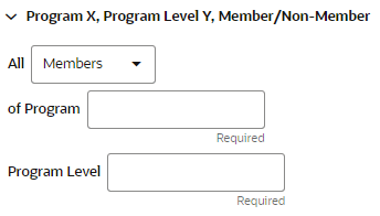This figure shows the Program X, Program Level Y, Member/Non-Member This figure shows the Program X, Program Level Y, Member/Non-Member