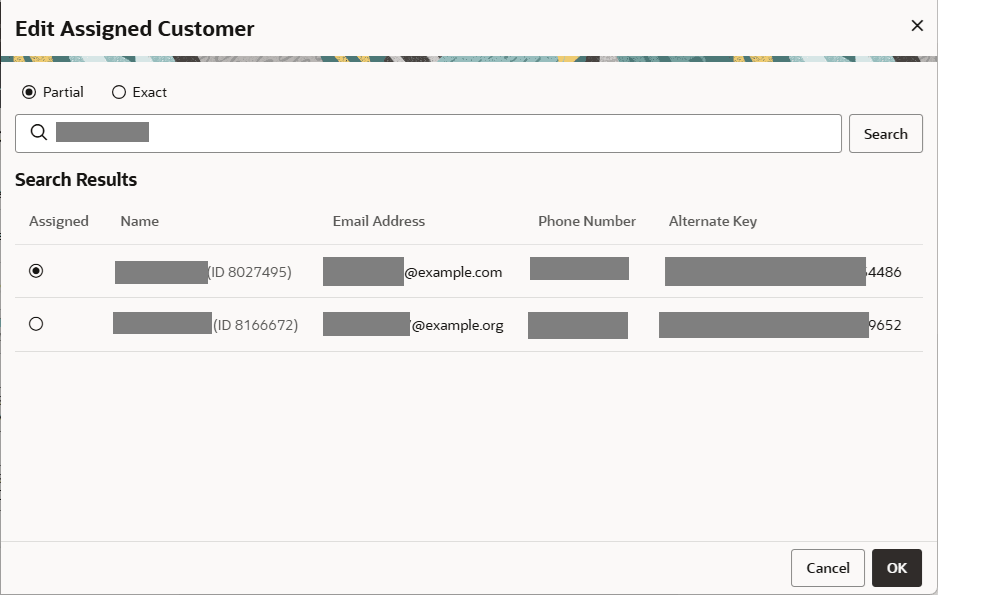 This figure shows the Edit Assigned Customer