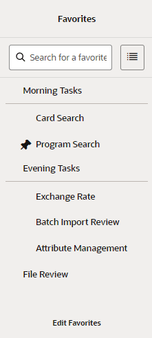 Nested Favorites - List View Nested Favorites - List View