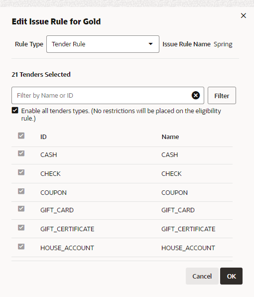 Tender Rule