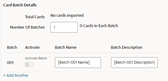 Card Batch Details