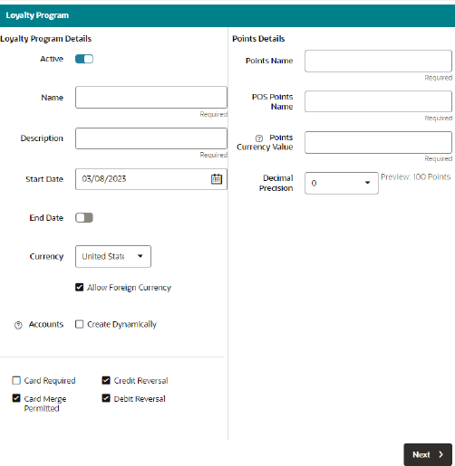 Loyalty Program Tab